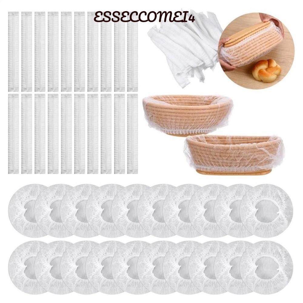 ESSECCOMEI4 20/50/100 ชิ้นแป้งหมัก,ทิ้งกันฝุ่นขนมปังหลักฐานครอบคลุม,ยืดหยุ่นปิดผ้าไม่ทอระบายอากาศขนมปังหลักฐานตะกร้าซับ