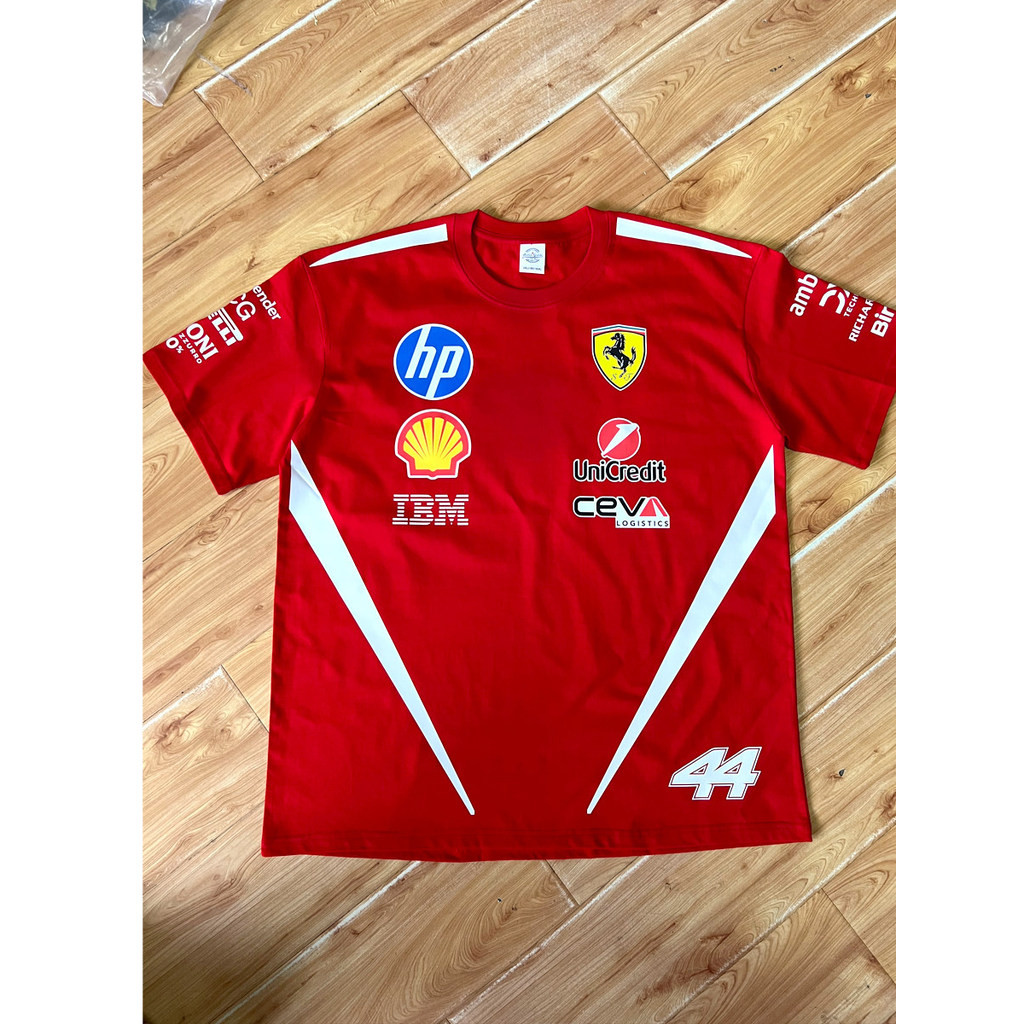 F~1 Racing Ferrari Racing Leclerc No. 16 & แฮมิลตันเก่าสี่หมายเลข 44 Same Street เสื้อยืดผู้ชาย Top