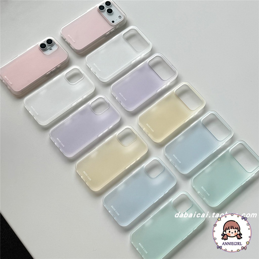 Ultra Thin Matteโปร่งแสงFrosted HardสําหรับiPhone 17 Pro Max Air 16 15 14 Plus 13 12 สีทึบSlimฝาครอบโทรศัพท์ที่เรียบง่าย