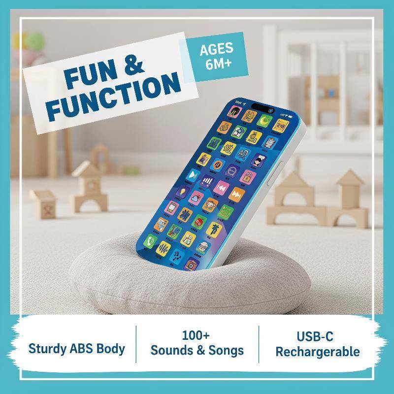 SHINE เด็ก Sensory โทรศัพท์มือถือของเล่น 1 ชุดจําลองหน้าจอสัมผัสโทรศัพท์สําหรับสาวคริสต์มาส Surprise