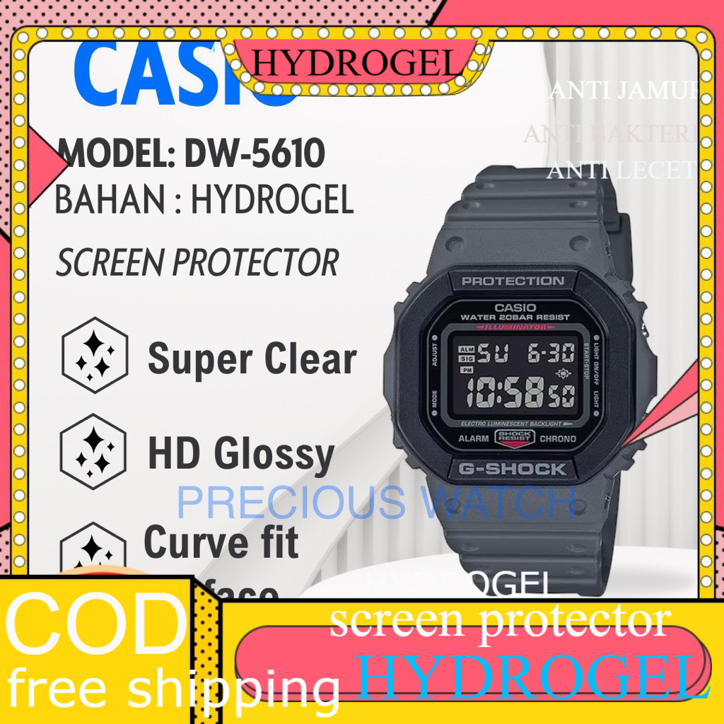 ป้องกันรอยขีดข่วน / ป้องกันหน้าจอสําหรับ Casio DW-5610 DW 5610 DW5610 นาฬิกา Hydrogel