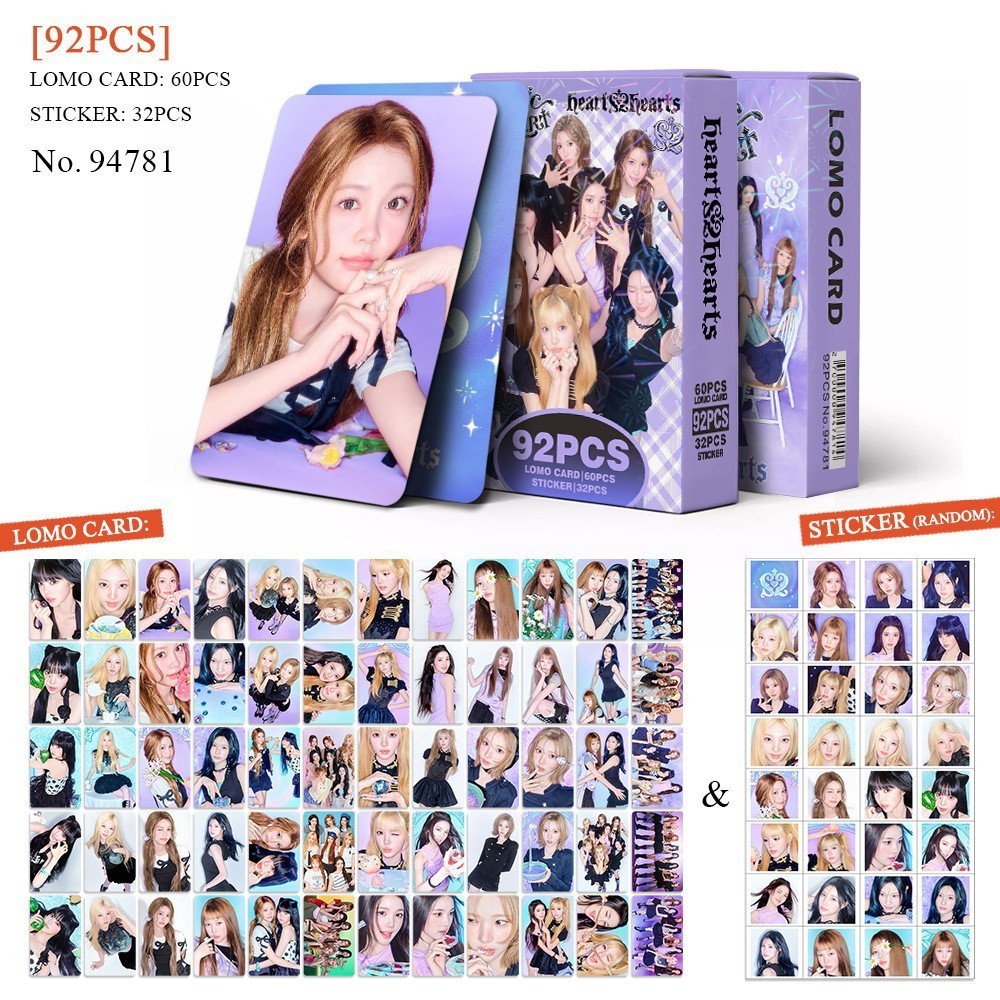 92 Hearts2Hearts อัลบั้ม Iconic Heart Star KPOP การ์ด LOMO