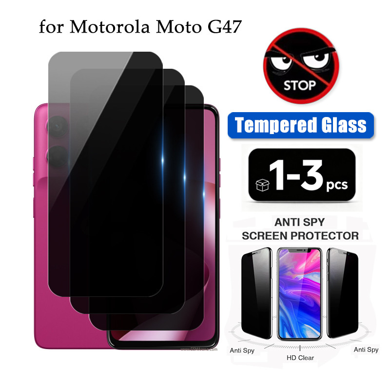 1-3 ชิ้นความเป็นส่วนตัวกระจกนิรภัยป้องกันหน้าจอสําหรับ Motorola Moto G47 G87 G37 G77 G17 G57 G67 G15