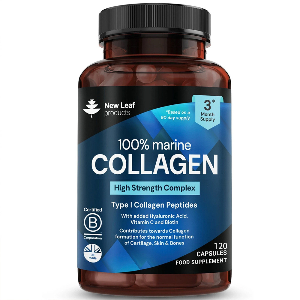 New Leaf Marine Collagen — 120 Capsules, Marine Peptide with Vitamin C, Skin & Joint Care