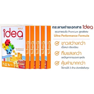 IDEA MAX กระดาษถ่ายเอกสาร A4 70แกรม (แพ็ค5รีม)