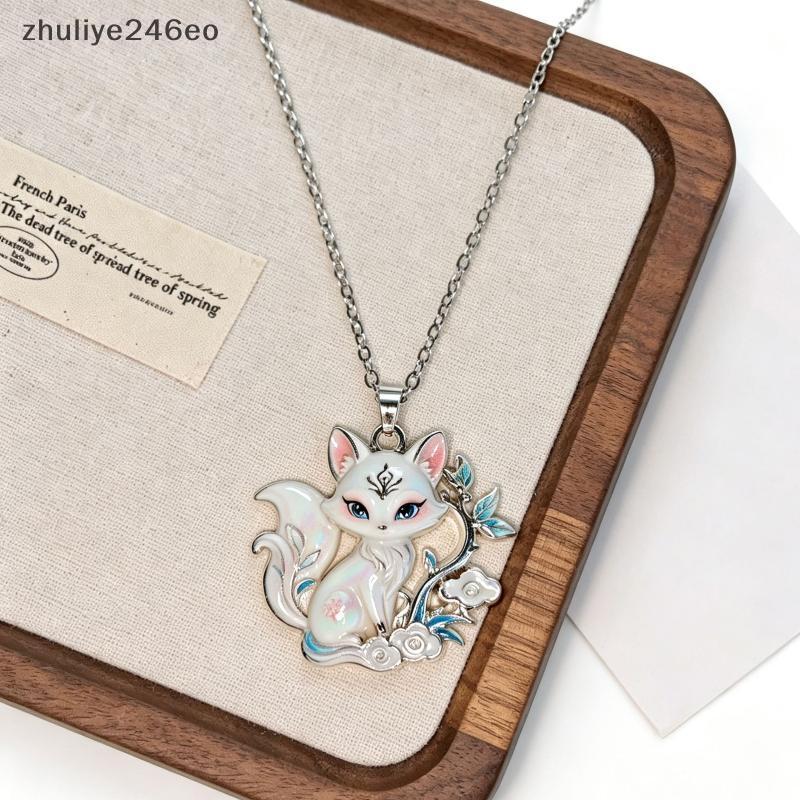Zhuliye246eo] Nine Tailed Fox จี้เคลือบ Nelace Mythical Animal Design Anti-Tarnish เครื่องประดับแฟชั