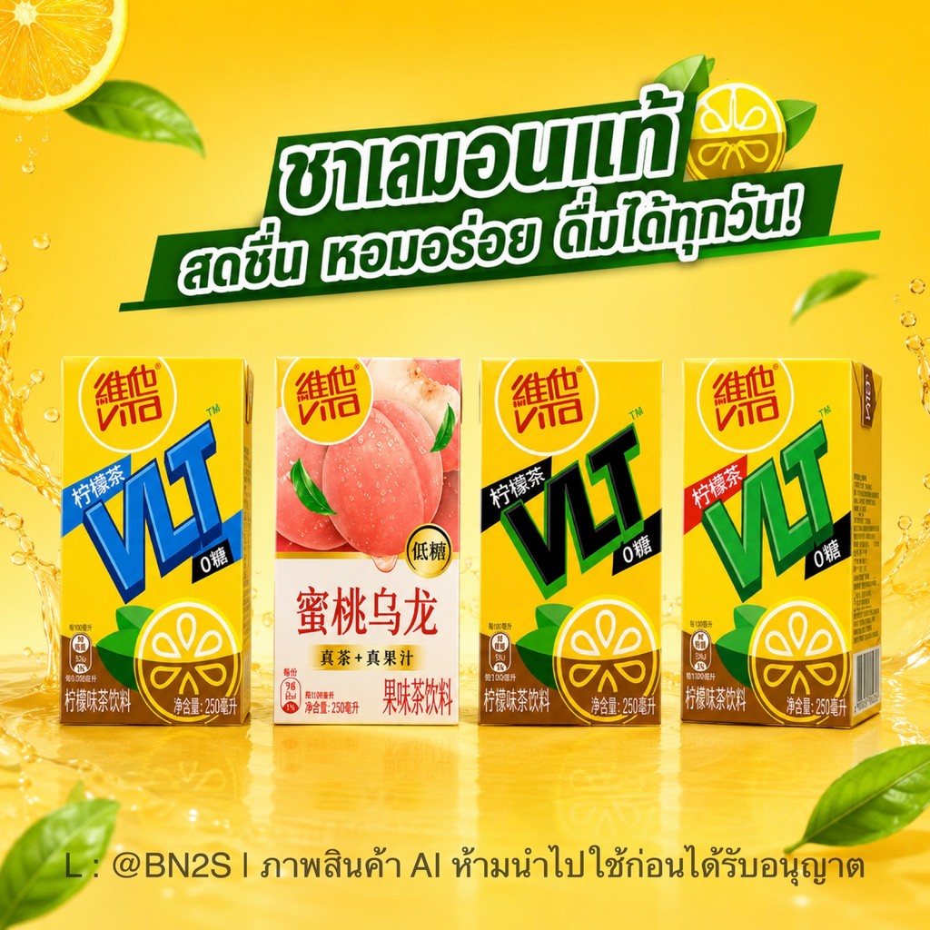 Vita Lemon Tea ชามะนาวฮ่องกง กล่อง 250มล. รสดั้งเดิม VLT / ชาพีชอูหลง นำเข้าแสนอร่อย
