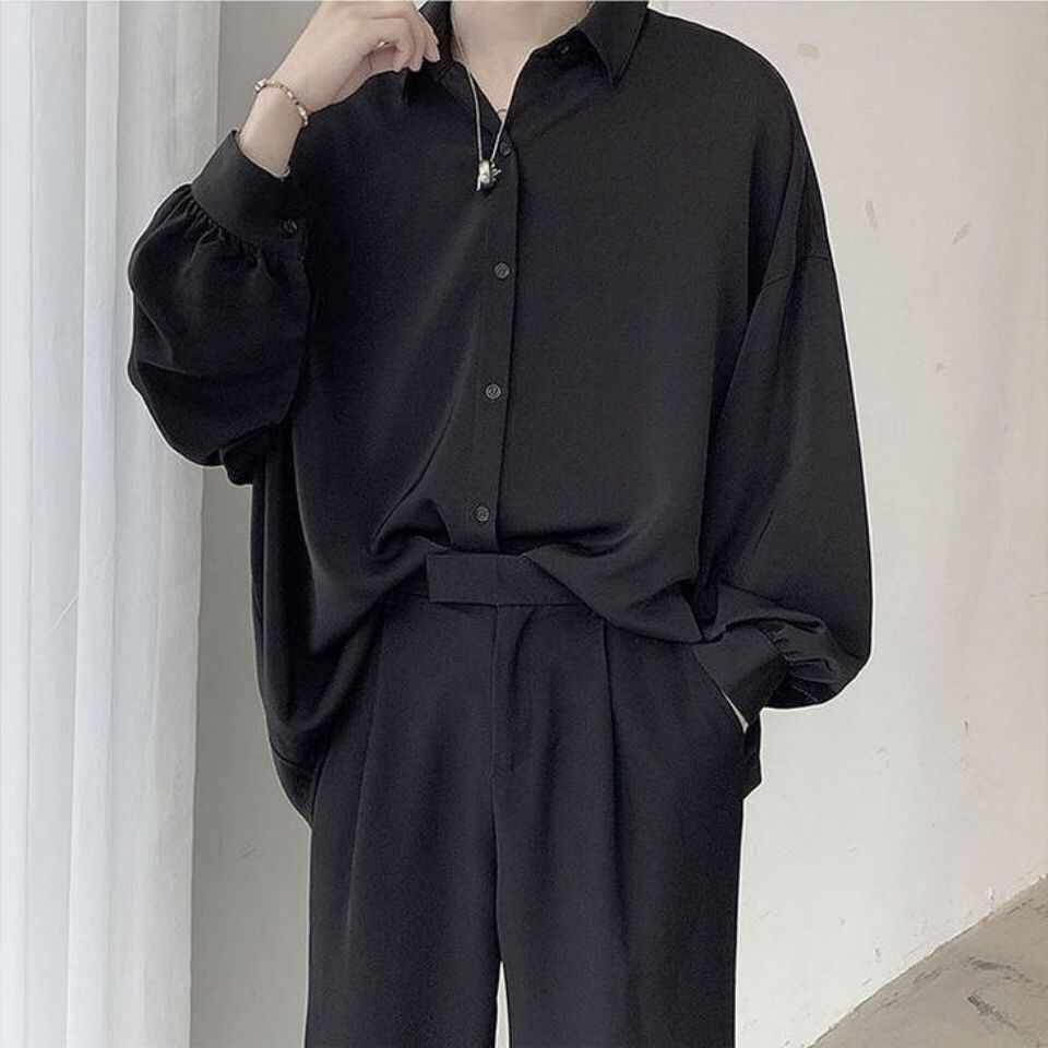 港风DK制服长袖衬衫男韩版潮流舒适衬衣学院风休闲宽松百搭衬衫潮Hong Kong style DK uniform long sleeve shirt men's Korean style202608