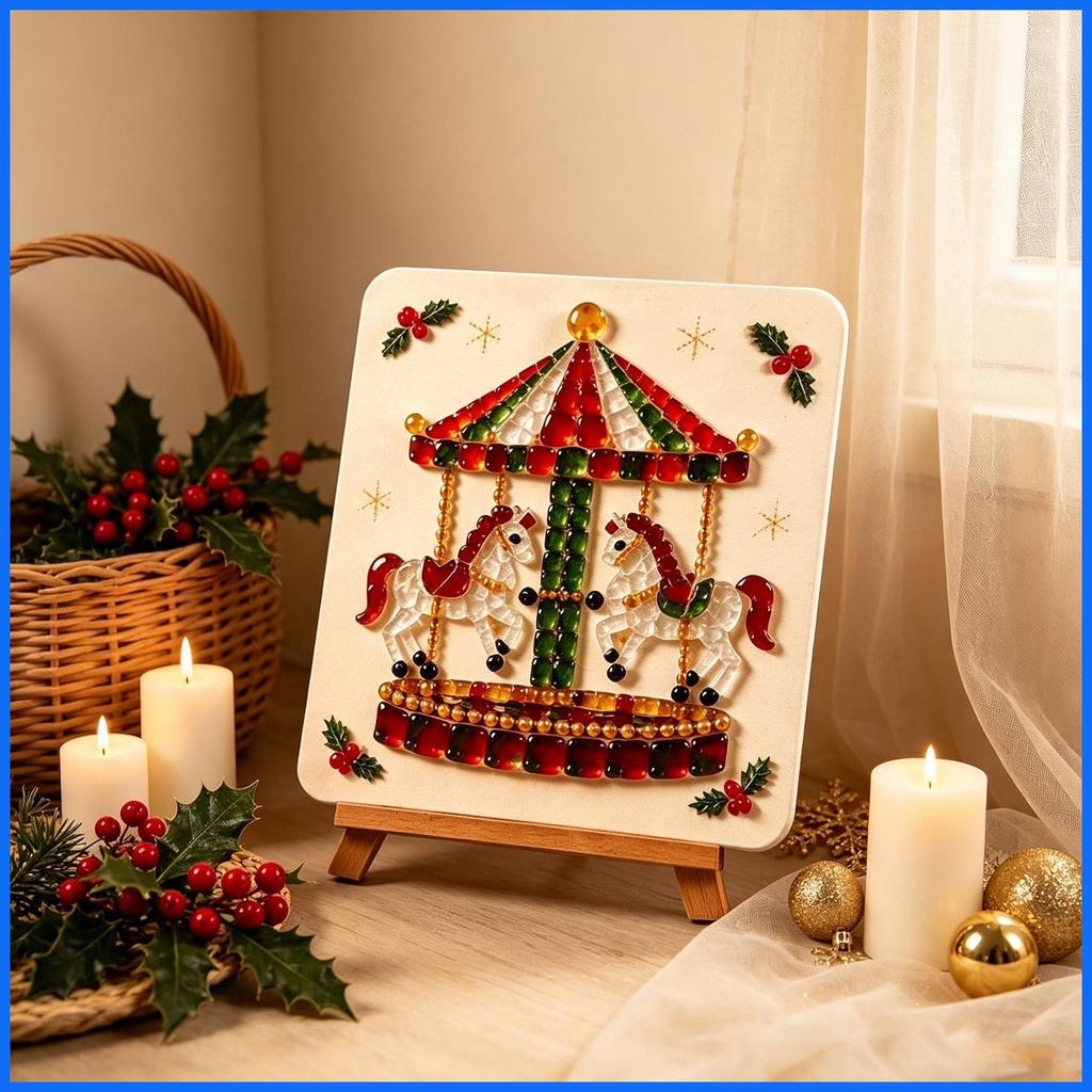 Sea Glass Mosaic Art Kit Collectible Winter Interaction กิจกรรม Sea Glass Christmas Decor โต๊ะสําหรั