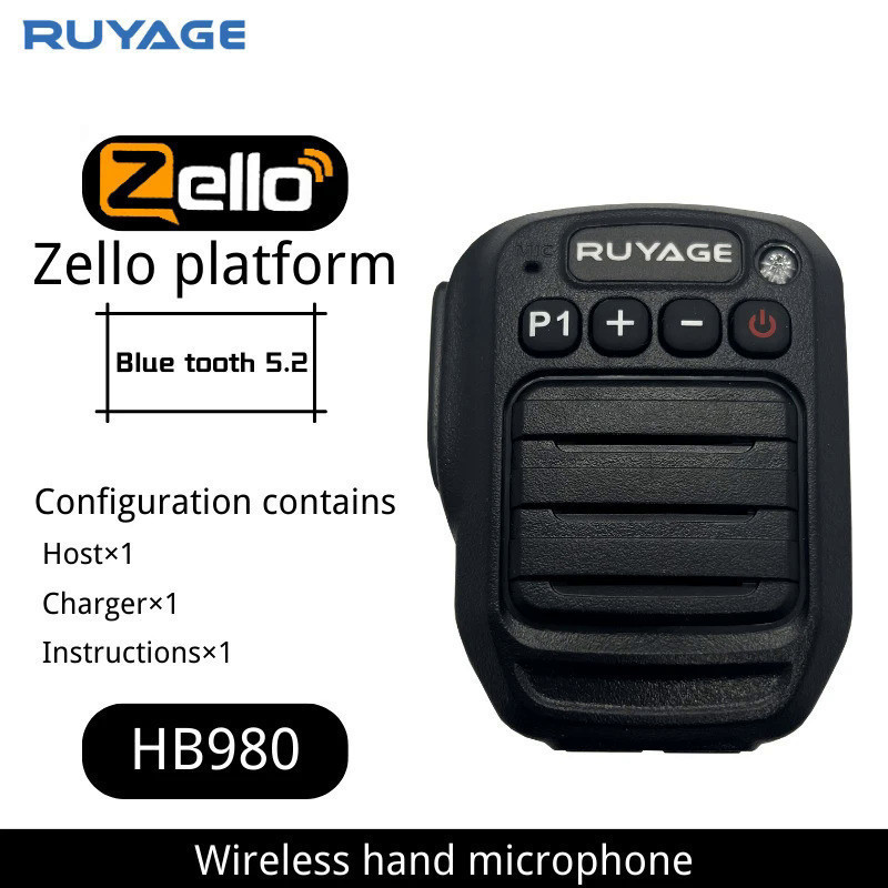 ✔ Ruayge Walkie Talkie PTT 1000mAh Battery Bluetooth Microphone Wireless for Iphone andAndroid Phone
