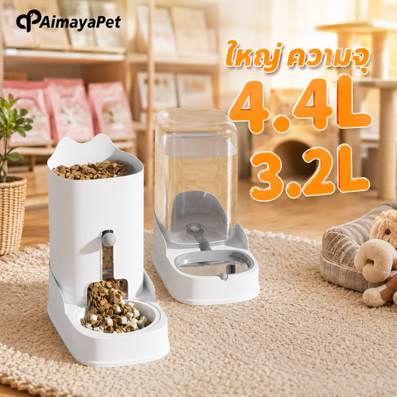 AimayaPet موزع طعام وماء أوتوماتيكي للحيوانات — صورة 3