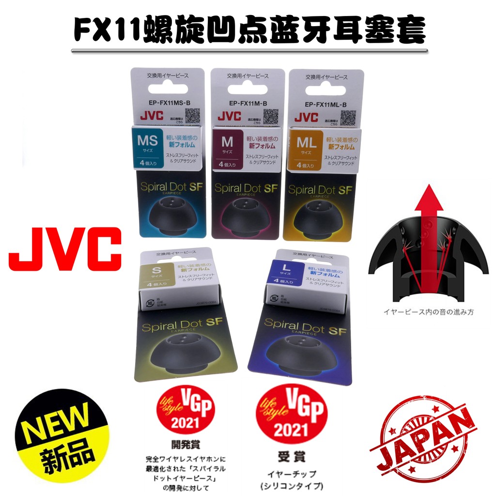 ญี่ปุ่นญี่ปุ่น JVC EP-FX11 SF ชุดหูฟังบลูทูธกรณีเกลียวจริง TWS หูฟังไร้สาย
