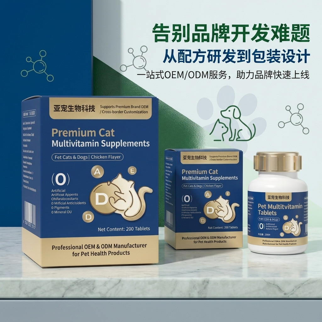 สัตว์เลี้ยงโปรไบโอติกพรีไบโอติกที่กําหนดเองOEMสุนัขแมวอาหารเสริมในระบบทางเดินอาหารสัตว์เลี้ยงที่ใช้ง