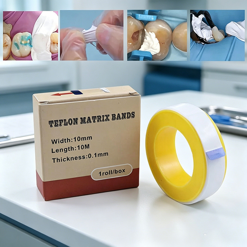 10 เมตร/ม้วนทันตกรรม Teflon Matrix Bands สีขาว Matrices Retainer Strips สําหรับ Teetn ฟื้นฟูวัสดุสิ้นเปลืองทันตกรรมวัสดุทันตกรรม