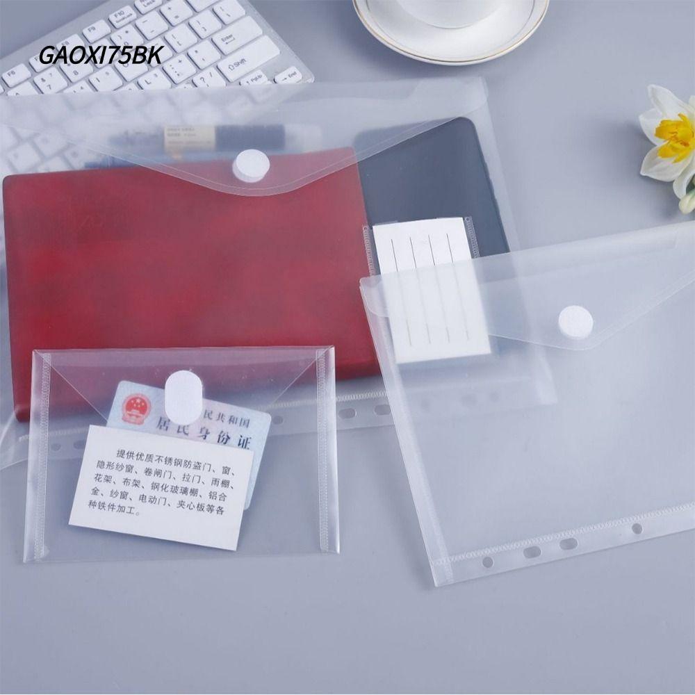 GAOXI75BK กระเป๋าแฟ้ม, แฟ้มใส A4/A5/A7/A8, นักเรียนจัดระเบียบไส้กันน้ําพลาสติกคุณภาพสูง