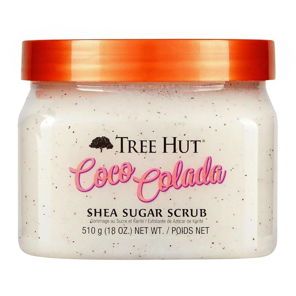 Tree Hut Shea Sugar Scrub Coco Colada 18 ออนซ์ เป็นสครับขัดผิวให้ความชุ่มชื้นสําหรับการดูแลร่างกายขั