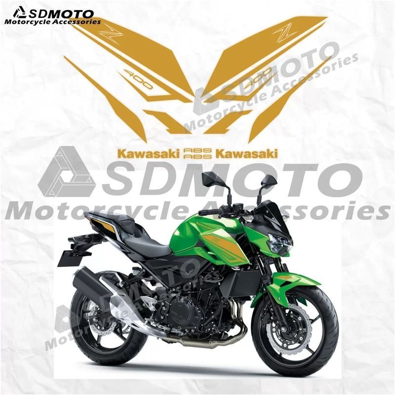 สติ๊กเกอร์ Kawasaki Z400 Z250 ลายกราฟิก ติดแฟริ่งข้างและท้ายรถ กันน้ำ แต่งมอเตอร์ไซค์ ตรงรุ่น