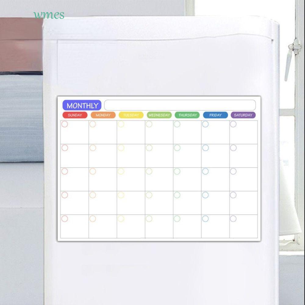 WMES1ZA Memo Message Board Soft Grocery List A3 ไวท์บอร์ดแบบยืดหยุ่น Magnetic Month Planner