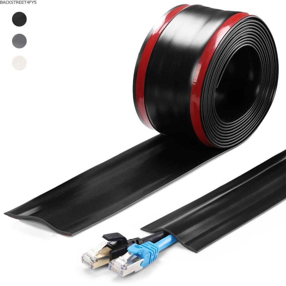 BACKSTAGEEET4FC3 ฝาครอบสายเคเบิลชั้น, Soft Self Adhesive Wall Wire คอนซีลเลอร์, คุณภาพสูง PVC ไม่มีเ