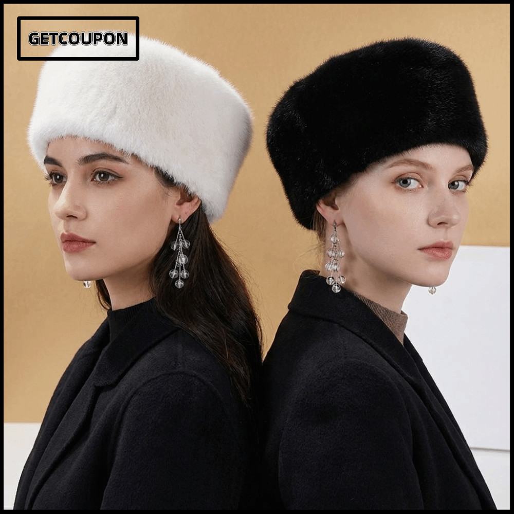 GETCOUPON Beret Hat, Plush Texture Flat Top Pillbox Hat, Versatile Face Flattering Warm Flat Top Hat