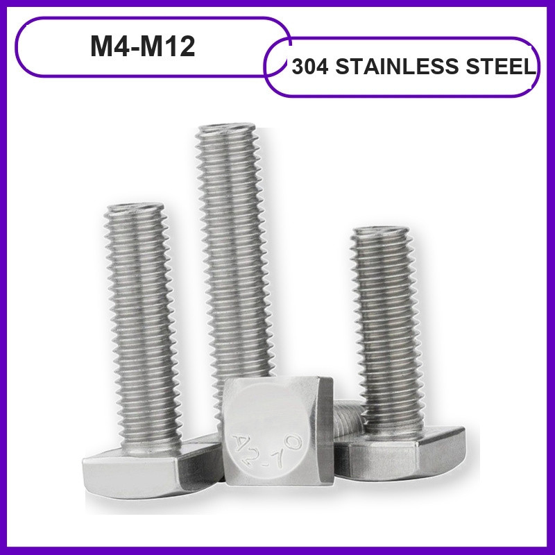 SUS304 T Slot Bolt, M4-M12, สแตนเลส, กันสนิม, สําหรับอลูมิเนียม Extrusion & Workbench YJ-3