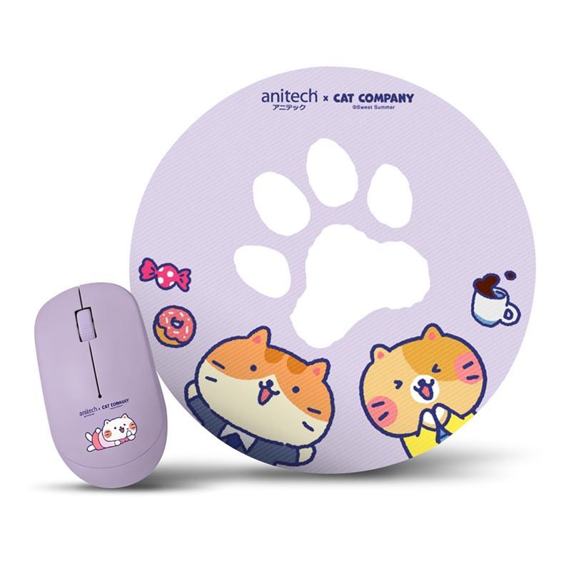 anitech CAT-WMP01-PU ชุดเมาส์ไร้สายและแผ่นรองเมาส์