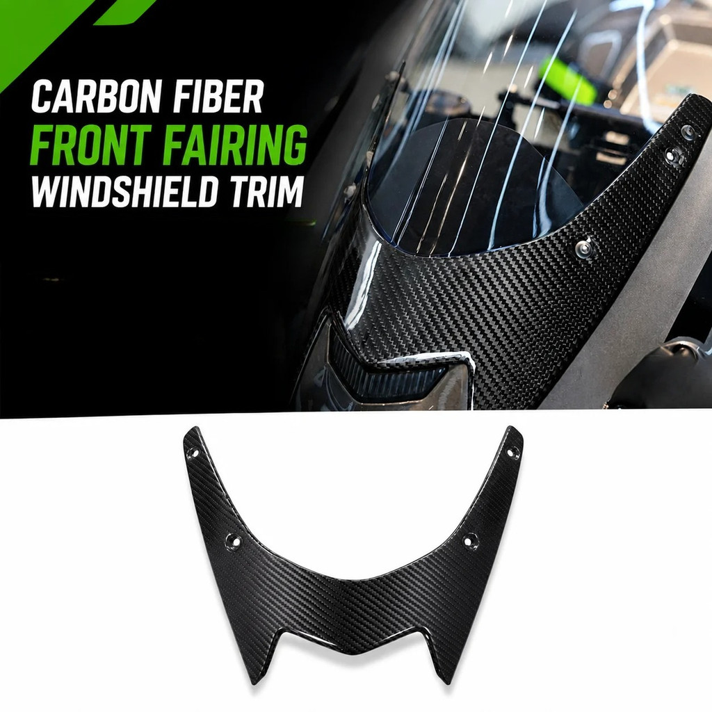 คาร์บอนไฟเบอร์รถจักรยานยนต์ด้านหน้า Fairing กระจกสําหรับ Kawasaki ZX10R ZX10RR ZX-10R ZX-10RR 2021-2