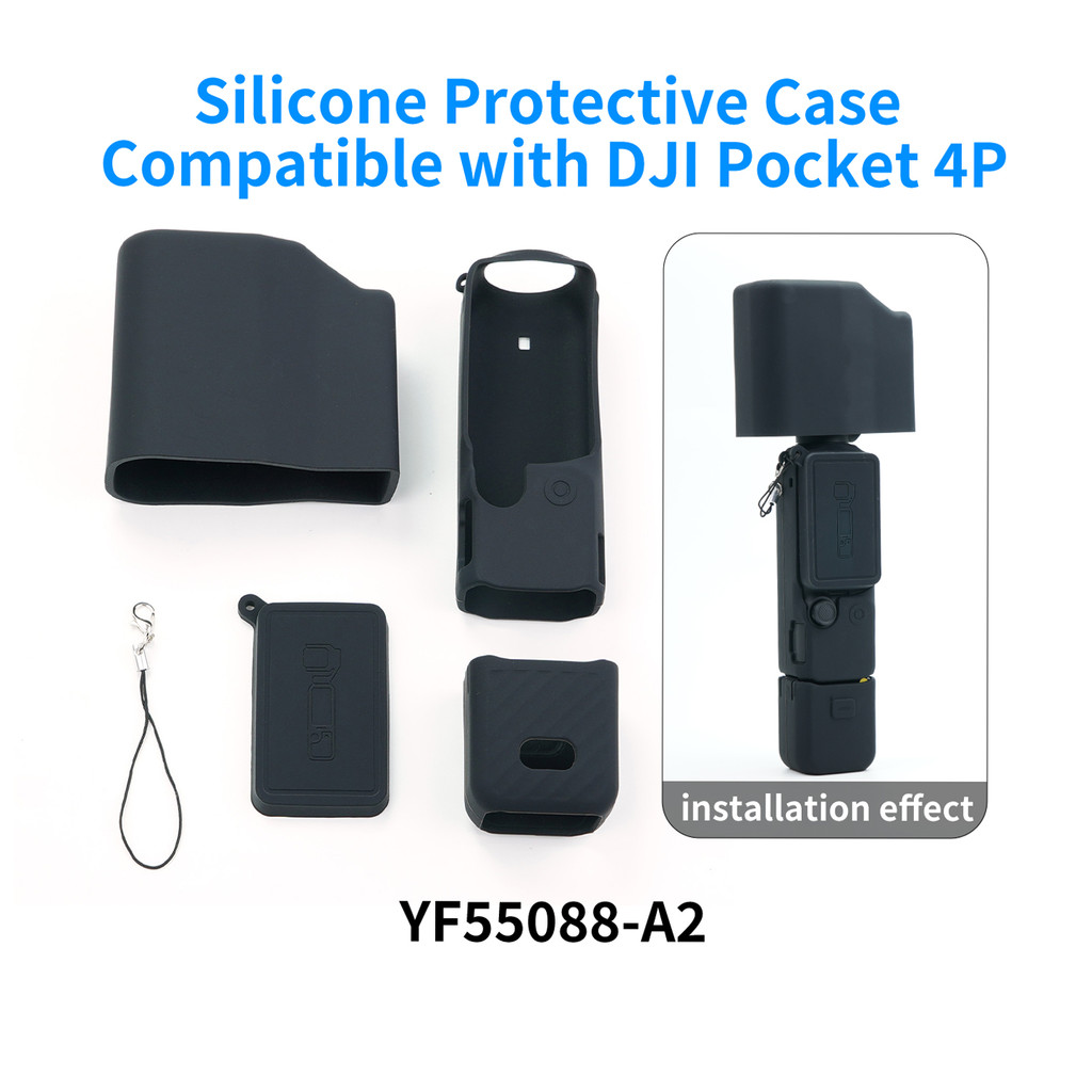 XT-XINTE เข้ากันได้กับ DJI Pocket 4P กล้องกิมบอลซิลิโคนเคสห่อหุ้ม