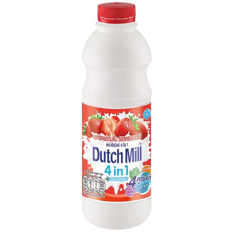 ดัชมิลล์นมเปรี้ยวรสสตรอเบอร์รี่ 830ซีซี Dutch Mill Drinking Yoghurt Strawberry 830cc. [หมายเลขบาร์โค้ด 8851717030147 ]