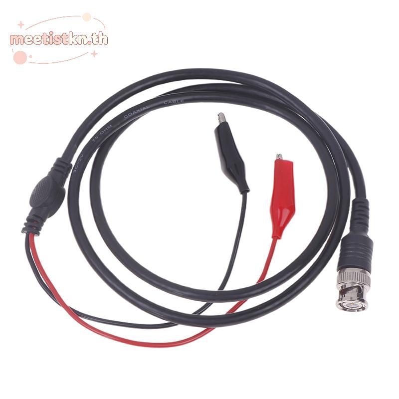 Meetistkn Oscilloscope Test Probe สาย BNC ปลั๊กชาย Q9 ถึง Dual คลิป 1 M Oscilloscope ปากกาทดสอบ Osci