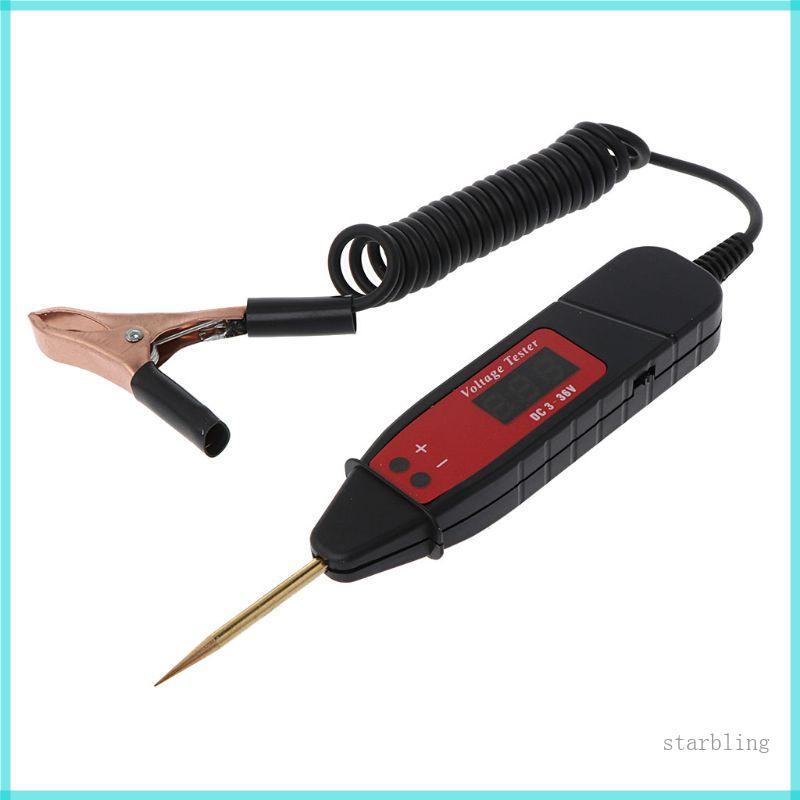 Star 1 65m Spring Line Car Digital LCD Electric Voltage Test Pen Probe Detector Test