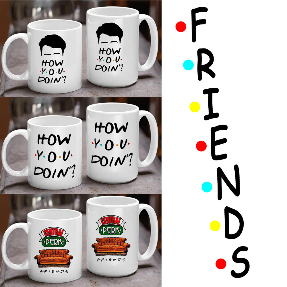 Z7OP ราคาต่ํา Seckill Old Friends Simple Ceramic Gift Cup 11oz 15oz แก้วกาแฟ