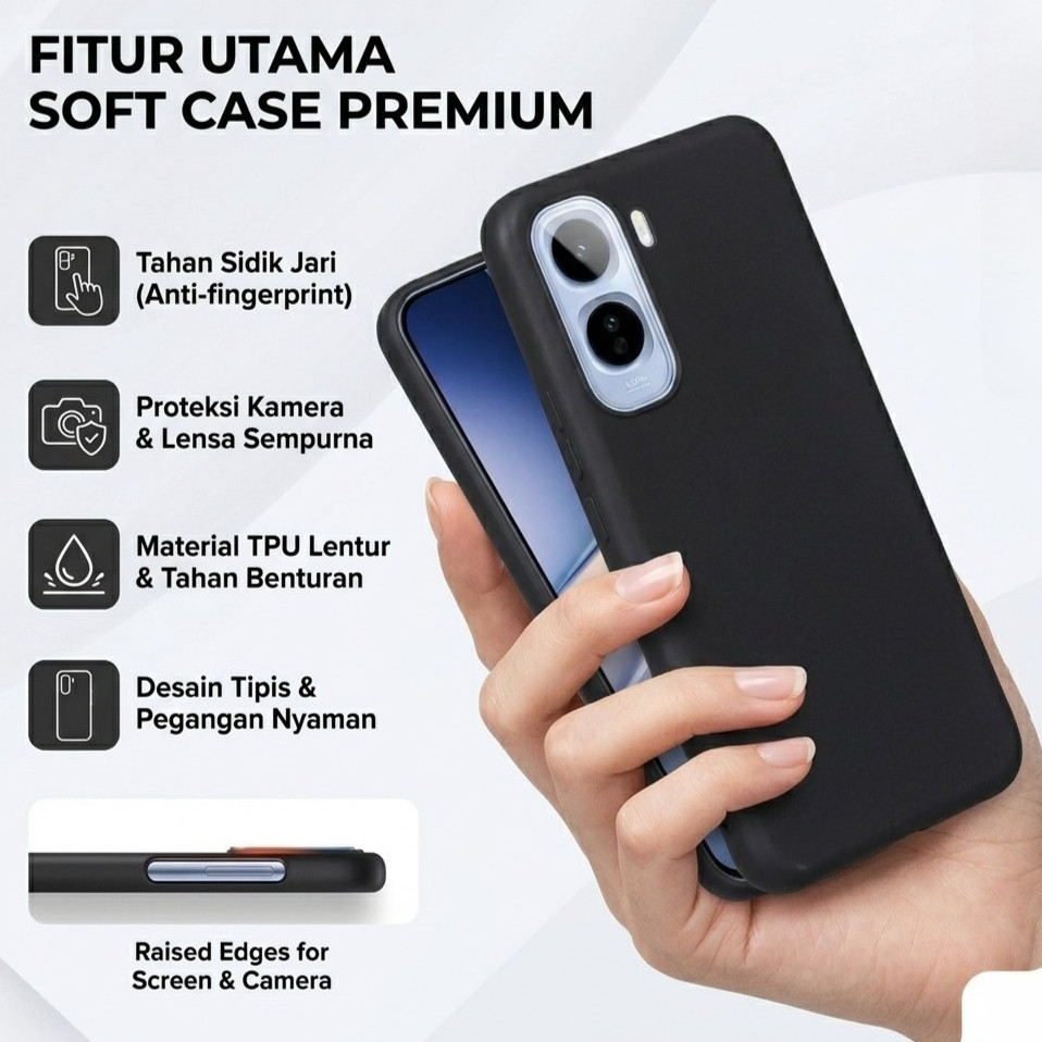 CASE SUITABLE สําหรับ VIVO T5 / VIVO T5 PRO / VIVO T1 / VIVO T1 PRO 5G SOFTCASE BLACK MATTE MACAROON