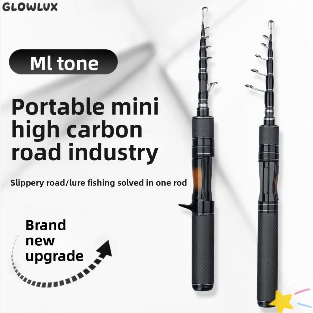 GLOWLUX Lure Rod, Carbon Handle Ultralight Telescopic Fishing Rod, UL 1.5m ความยาว 1.8m ปลายแข็ง UL 