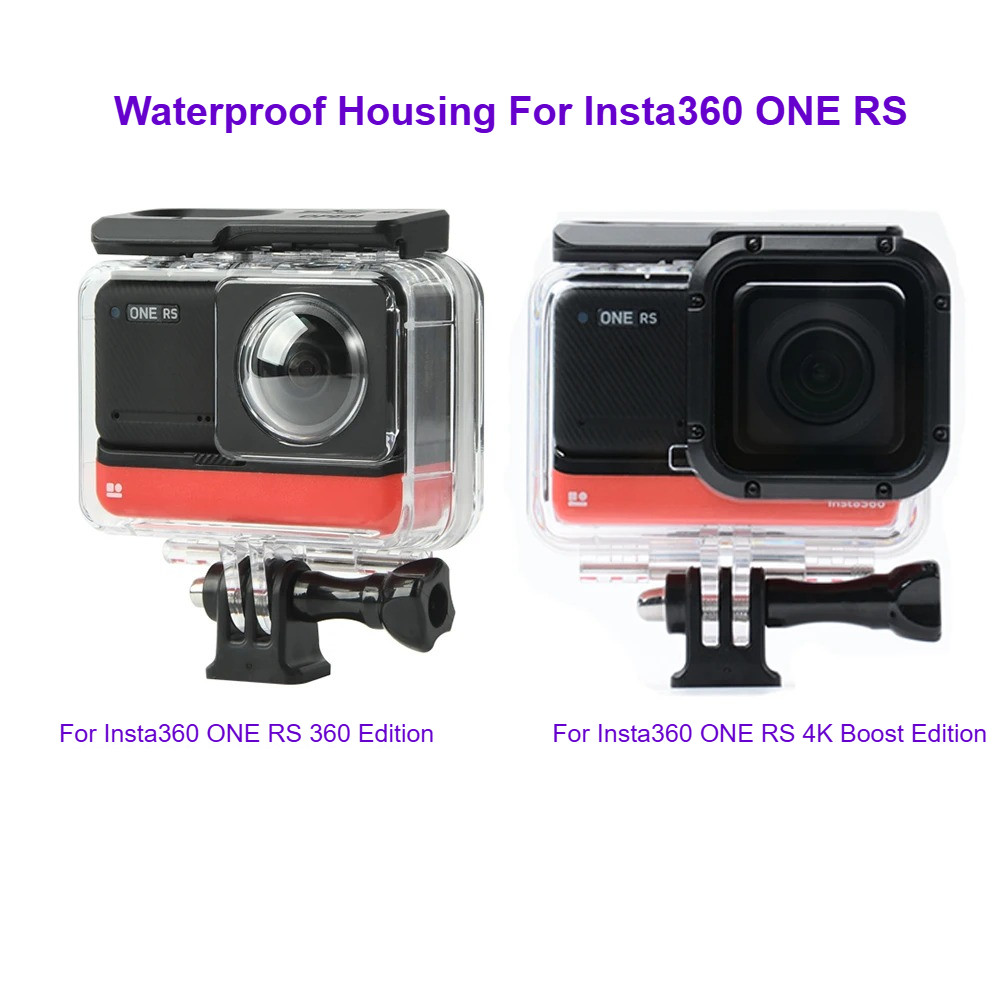 60M ใต้น้ําดําน้ํากันน้ําเปลือกป้องกันสําหรับ Insta360 ONE RS 4K Boost Edition & ONE RS 360 Edition 