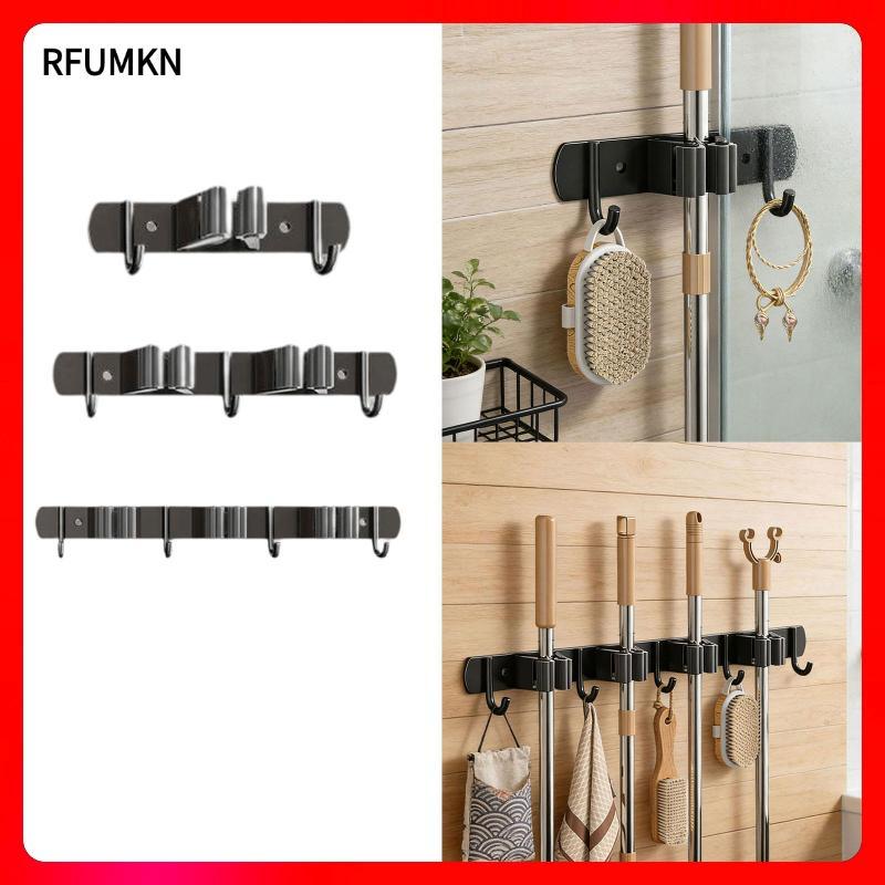 [rfumkn] Mop Broom Holder Wall Mount Broom Holder Broom Organizer Storage Rack Non Slip Stainless St