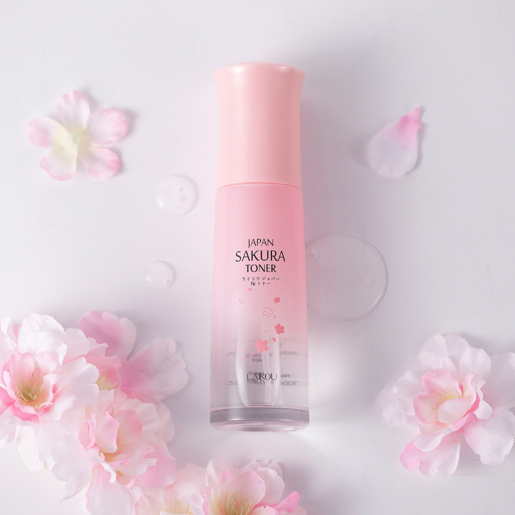 LAIKOU Cherry Blossom TONER Wet Pack Water 00ml แก้วบรรจุขวด Moisturizing Soothing TONER#2025.5.14#