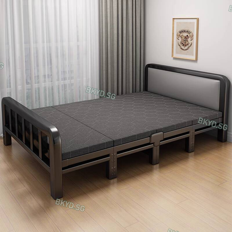 Folding Bed Single Bed Home Simple Adult Nap Double Bed Bedroom Extra Bed Rental Room Reinforced