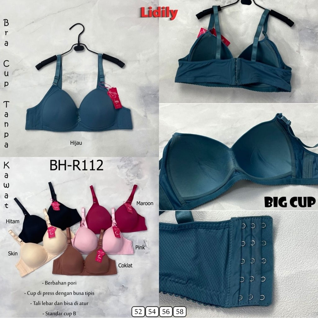 Jumbo Lifily Bra Size 52-58 BH-R112 B - Pore Motif (Orange Peel Motif) - Black Pink Maroon Brown Oss