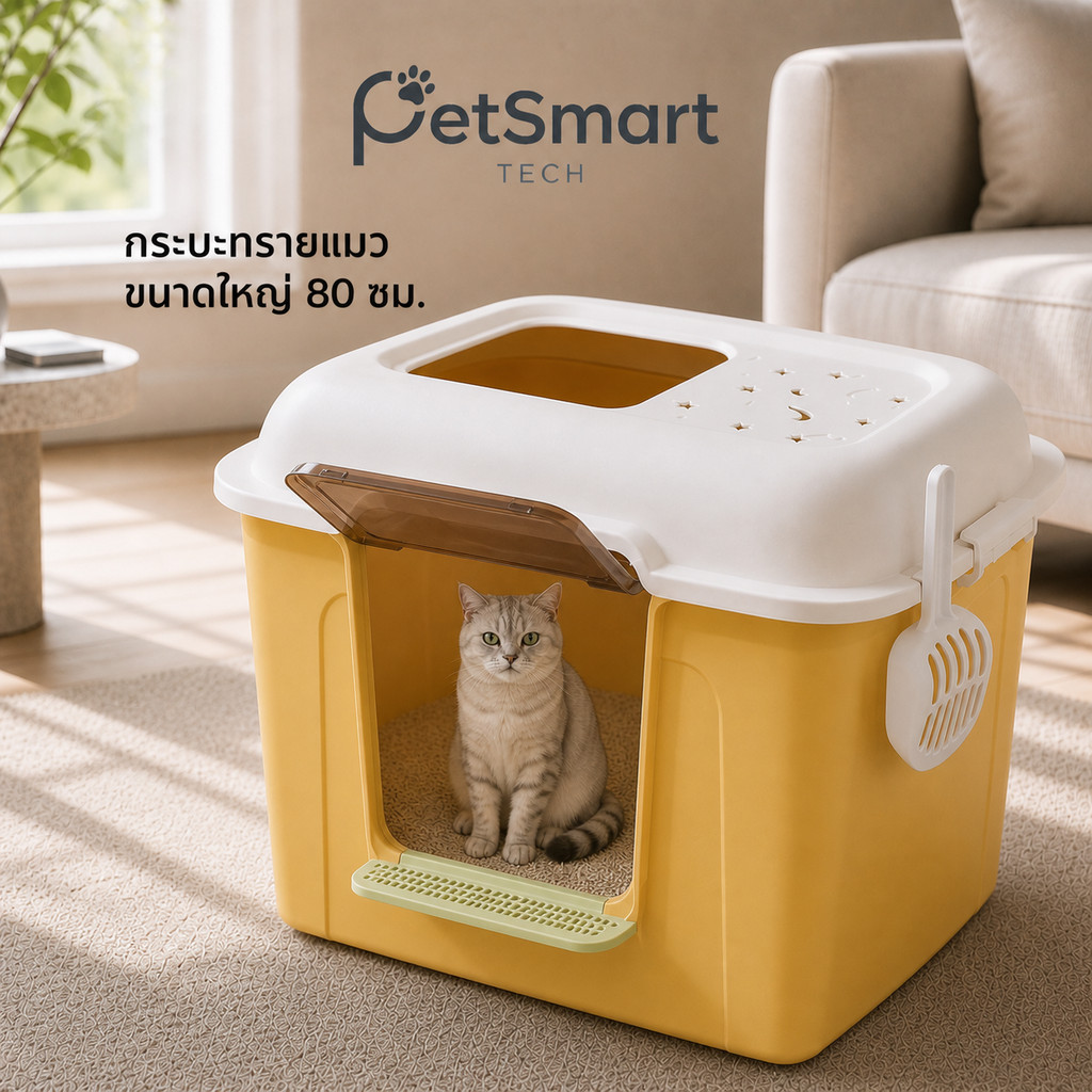 [PetSmart]กระบะทรายแมวแบบโดม ห้องน้ำแมว กันทรายกระเด็น ขนาดสูง