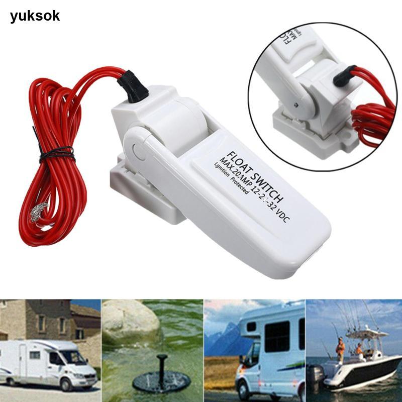 Yuksok ไฟฟ้า Auto Bilge ปั๊มลอยสวิทช์ Mercury ฟรีตัวควบคุมระดับน้ําสําหรับเรือยอชท์ PVC เรือปั๊ม — صورة 3