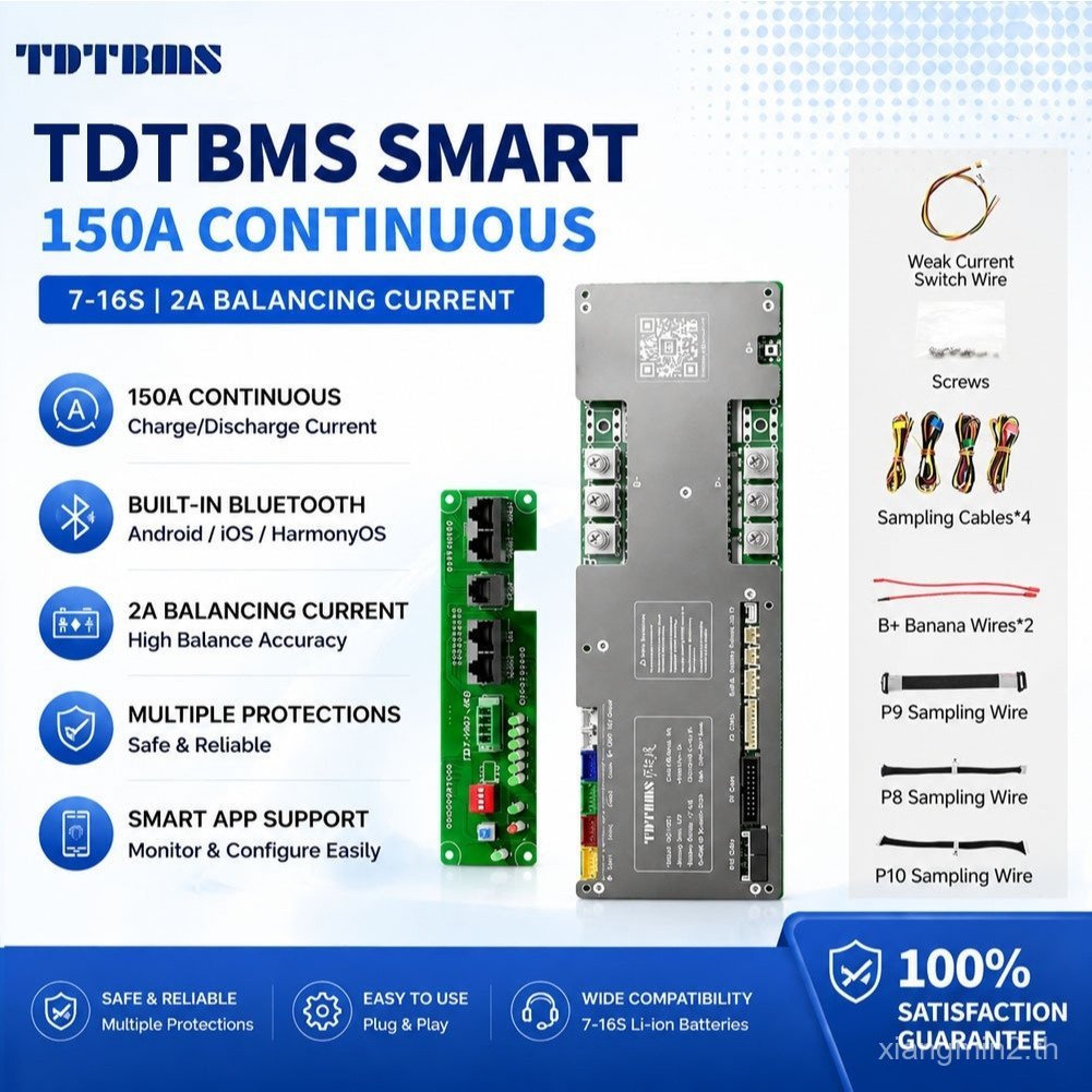 TDT BMS 24V 48V 51.2V 76V 7S 8S 16S 100A-300A Current 2A Active Balance บลูทูธ + WIFI LTO/LFO/NMC ป้