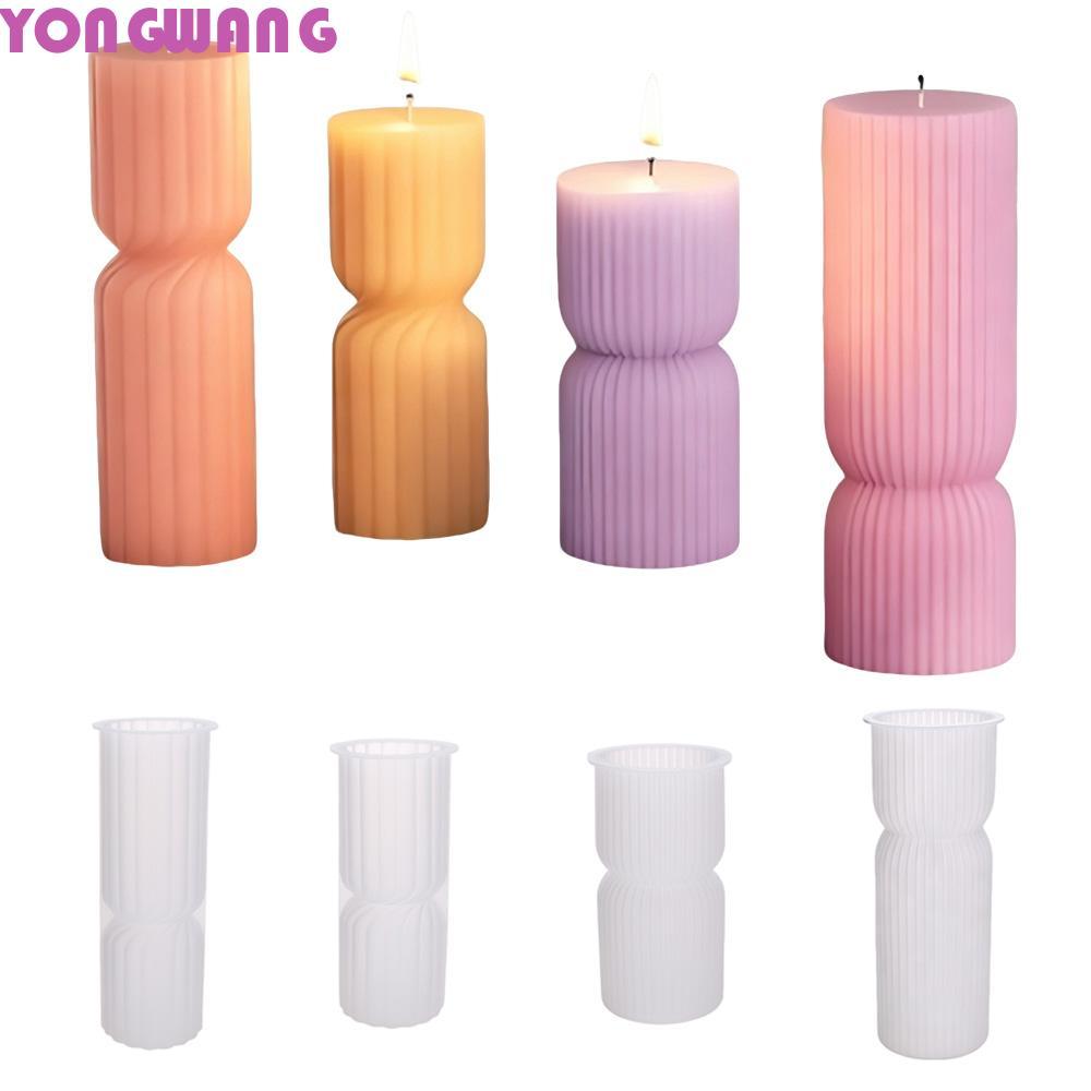 YONGWANG66HR ลายทรงกระบอกเทียนแม่พิมพ์,ซิลิโคนแบนเทียน Mould,ยิปซั่มเรขาคณิต 3D DIY คอลัมน์แม่พิมพ์เ