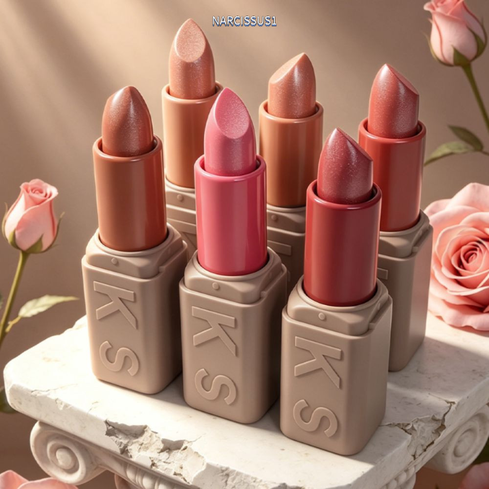 NARCISSUS13A0E Matte Lipstick, Moisturize Long Lasting Lip Tint, 10 สีกันน้ํา Pearly-lustre Lip Glos