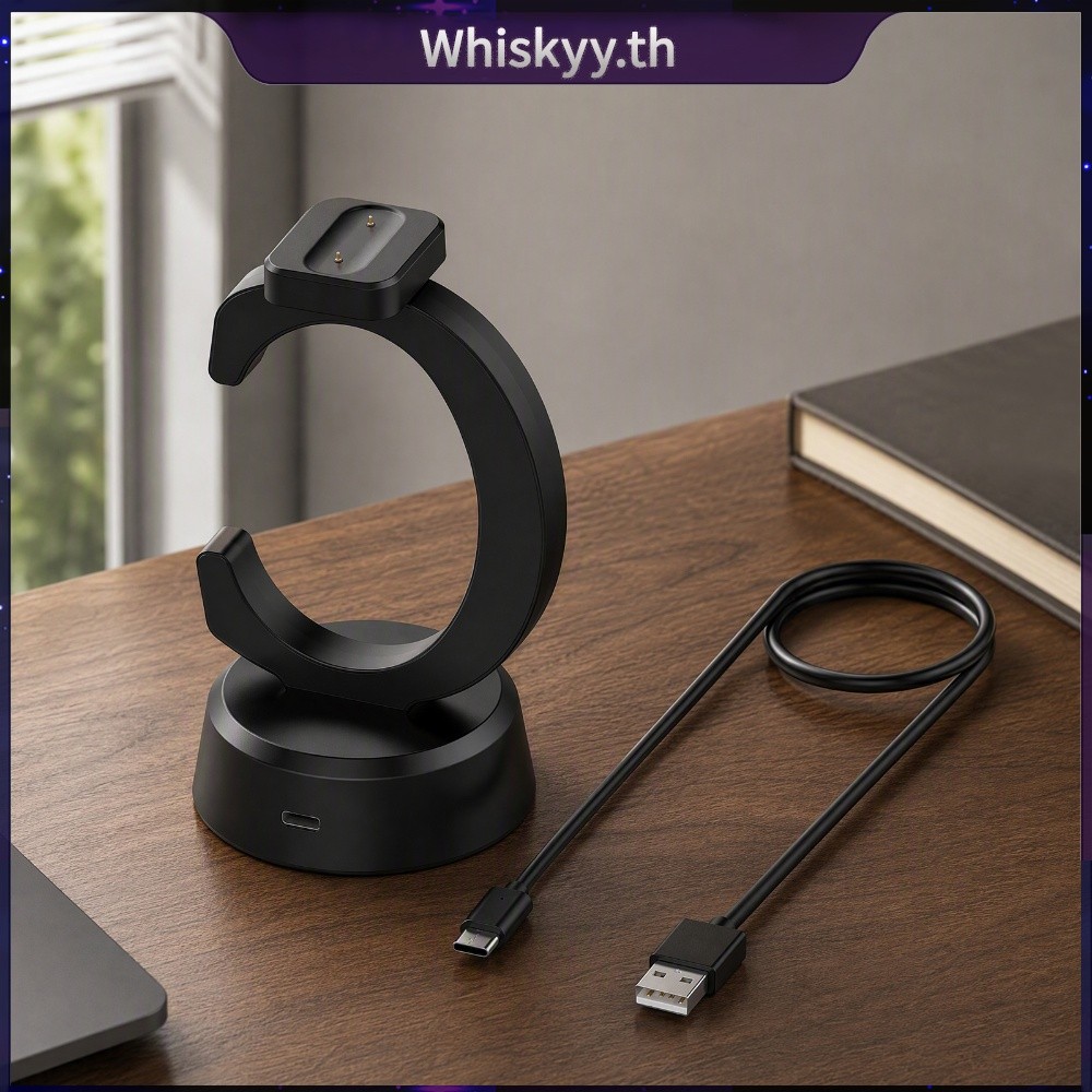 [whiskyy.th] ฐานชาร์จที่เสถียรสําหรับ Fitbit Ace LTE C-Shape คอนแทคเลนส์โลหะคู่อินพุต Type-C ขาตั้ง 