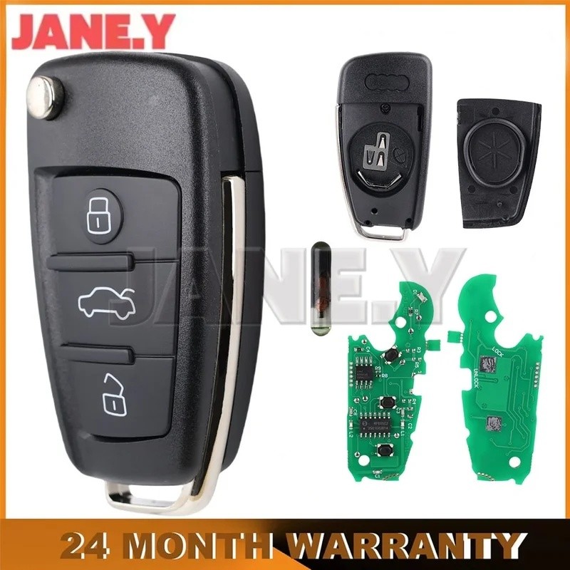 HZY 8P0837220D Flip พับรีโมทคอนโทรลสําหรับ Audi A1 A3 TT S1 S3 Q3 2005 + ID48 ASK 433Mhz กุญแจรถ 8P0