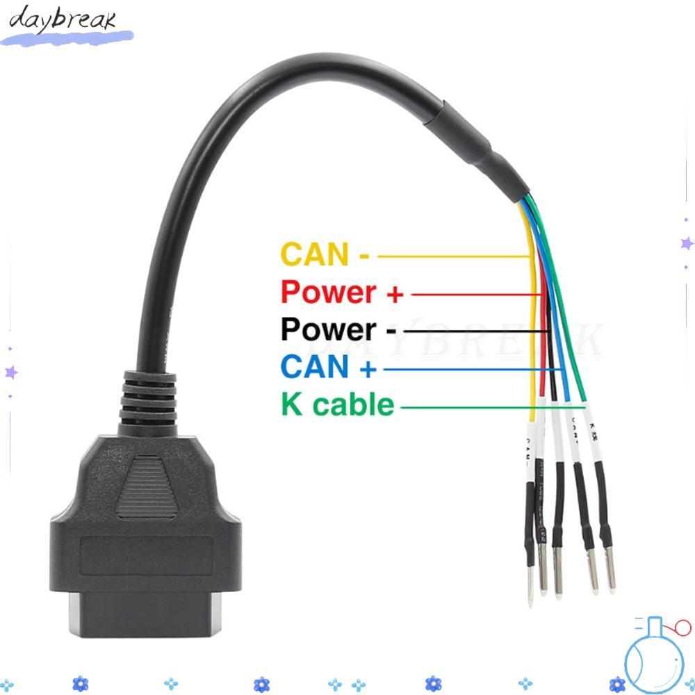 DAYBREAK OBD2 หญิงเชื่อมต่อ, ABS 16 Pin OBD2 สายวินิจฉัย,ทนทานเปิดปลั๊กลวด 5 สายไฟ OBD2 Extension Pi