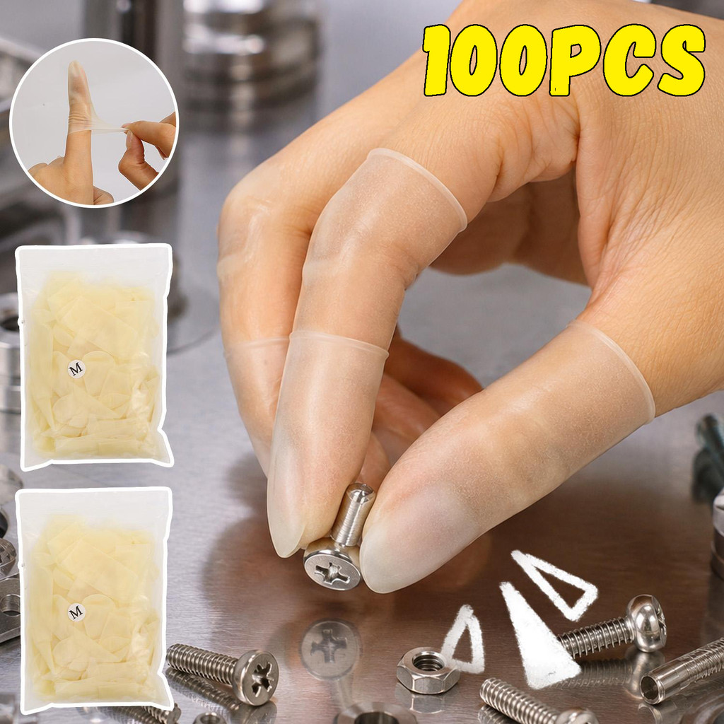ฝาครอบนิ้วยาง, 100 ชิ้น S/M Anti-Static Wear-Resistant Cut-Out Finger Cots, สําหรับ Lab Work Delicate Handcraft Processing Tasks