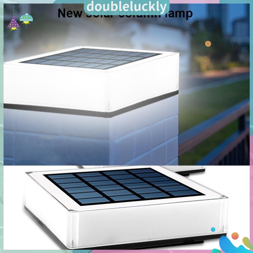 ✿ดล1♣  LED พลังงานแสงอาทิตย์เสาแสงกันน้ํากลางแจ้งคอลัมน์ไฟทางเดินสวนพูด IP55