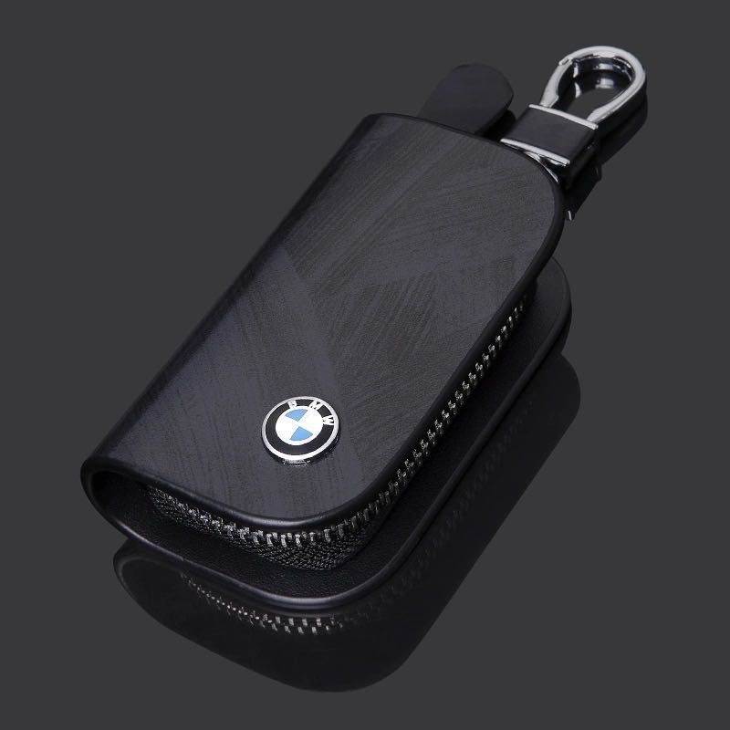 BMW อุปกรณ์เสริมหนังฝาครอบกุญแจรถพวงกุญแจพวงกุญแจกรณีป้องกันกุญแจซิปกระเป๋ากระเป๋าสตางค์ e90 e46 e30
